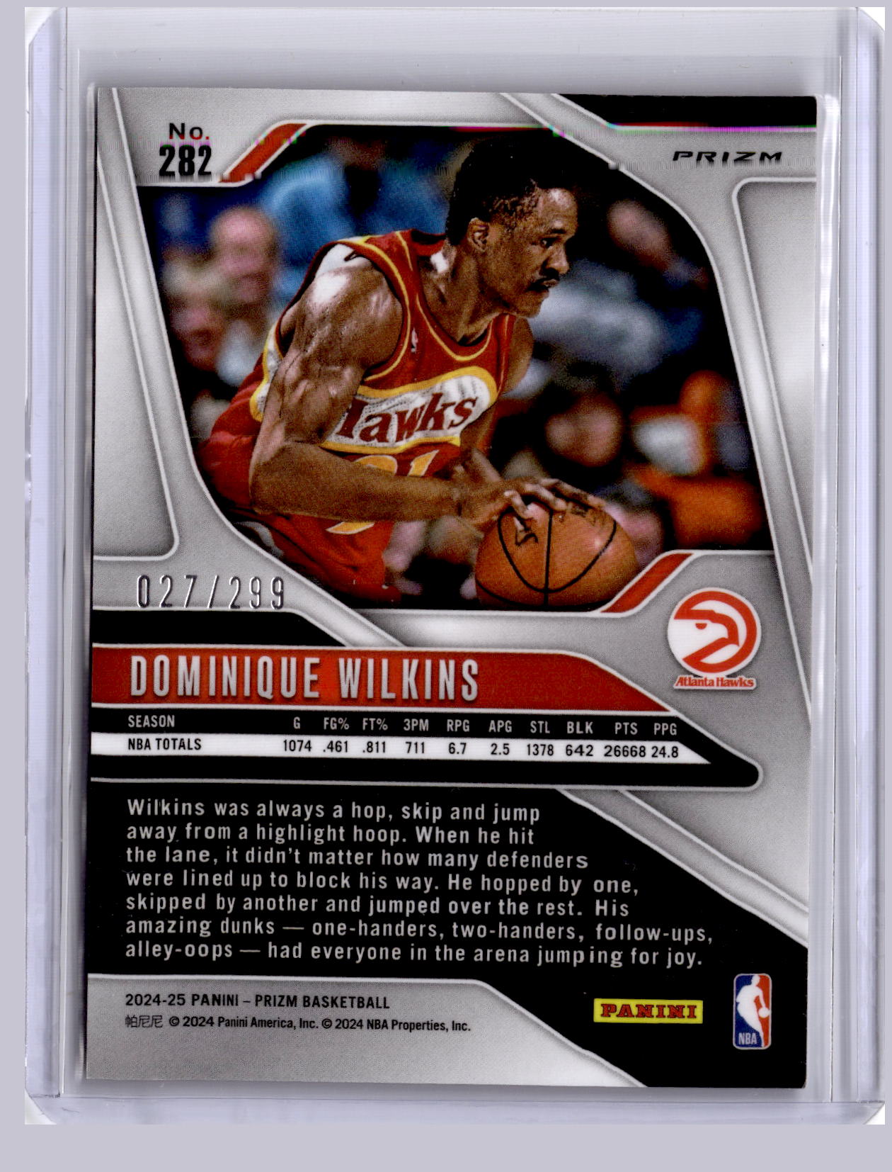 Dominique Wilkins 2024 Panini Prizm Red 027/299