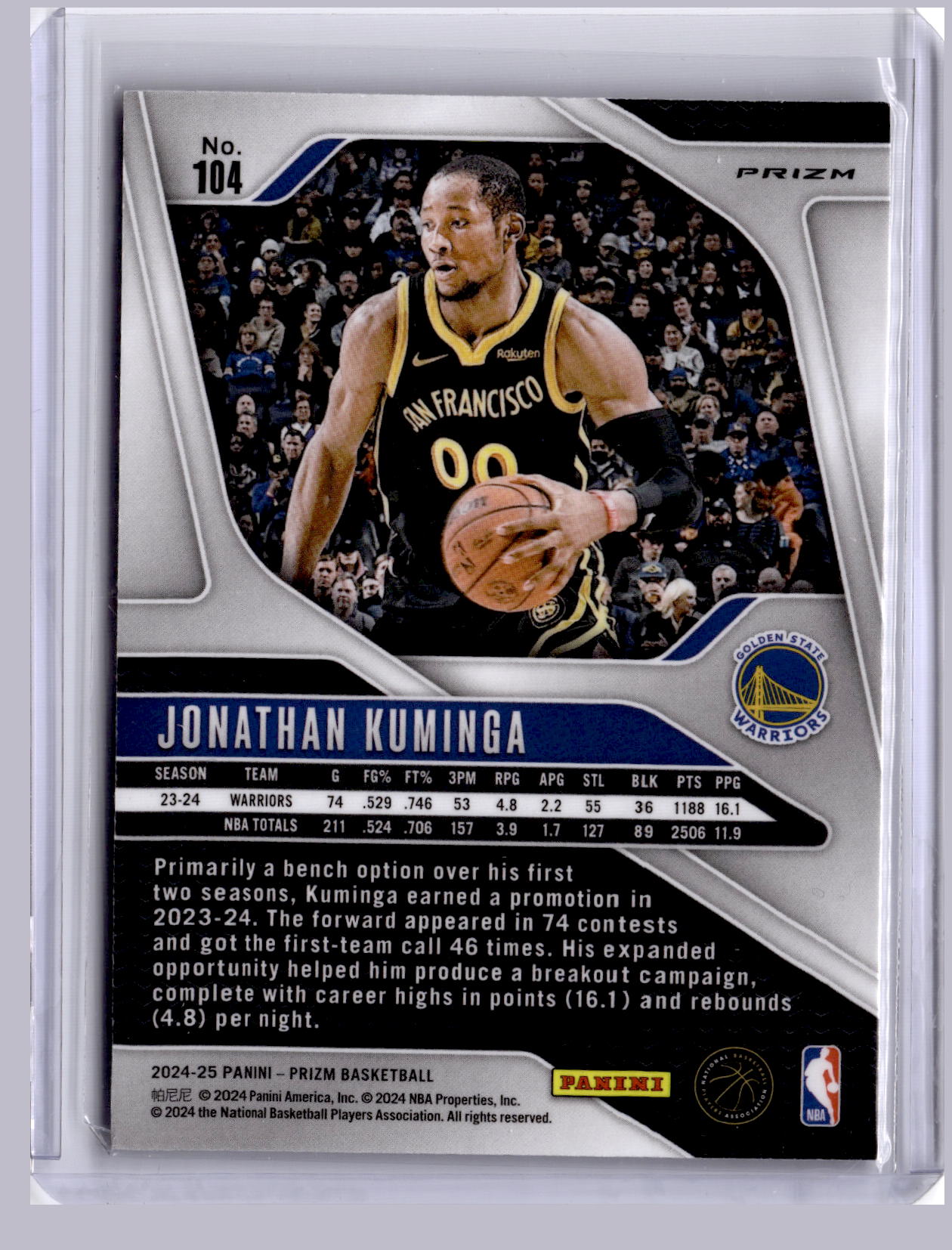 Jonathan Kuminga 2024 Panini Prizm Pulsar