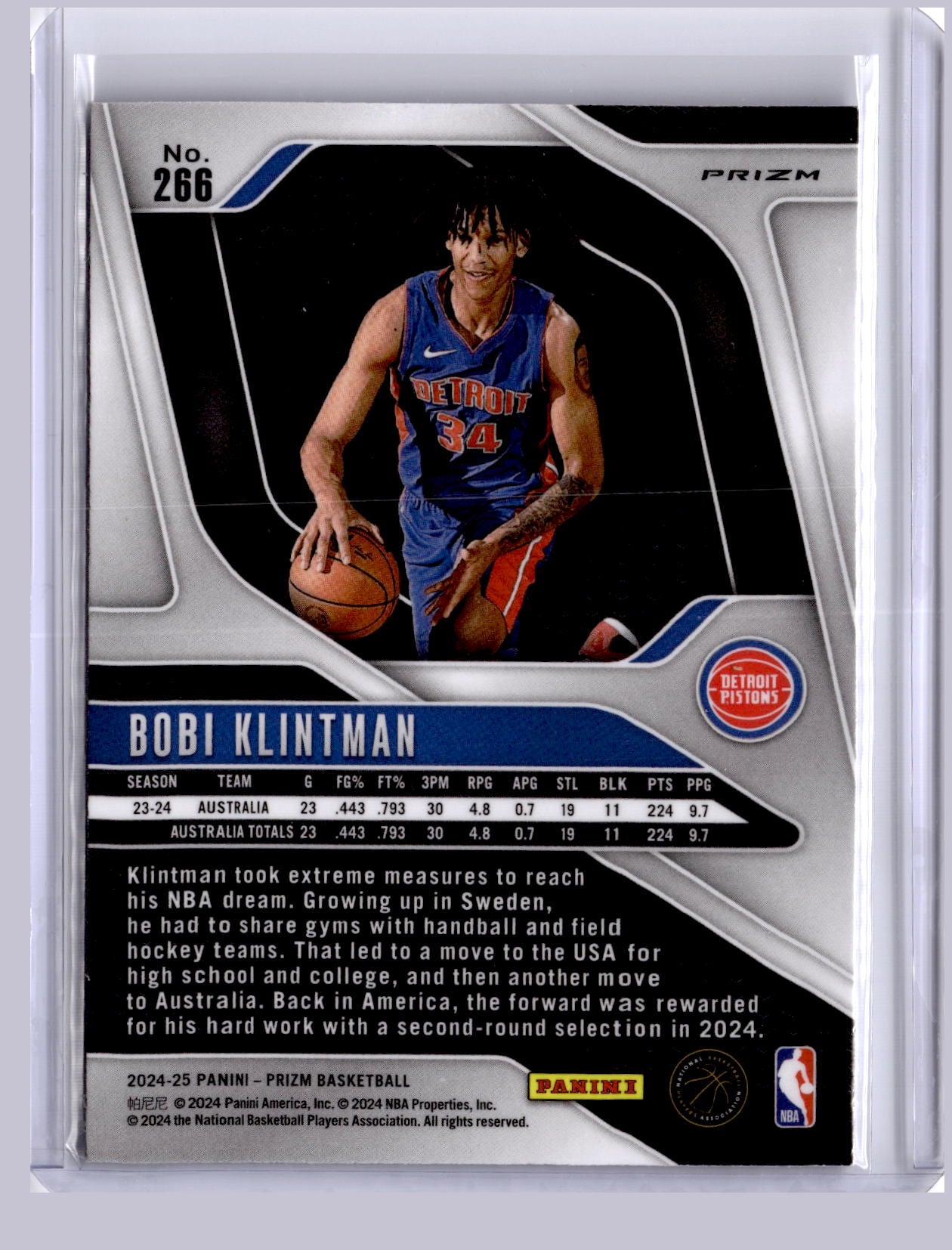 Bobi Klintman 2024 Panini Prizm Silver RC