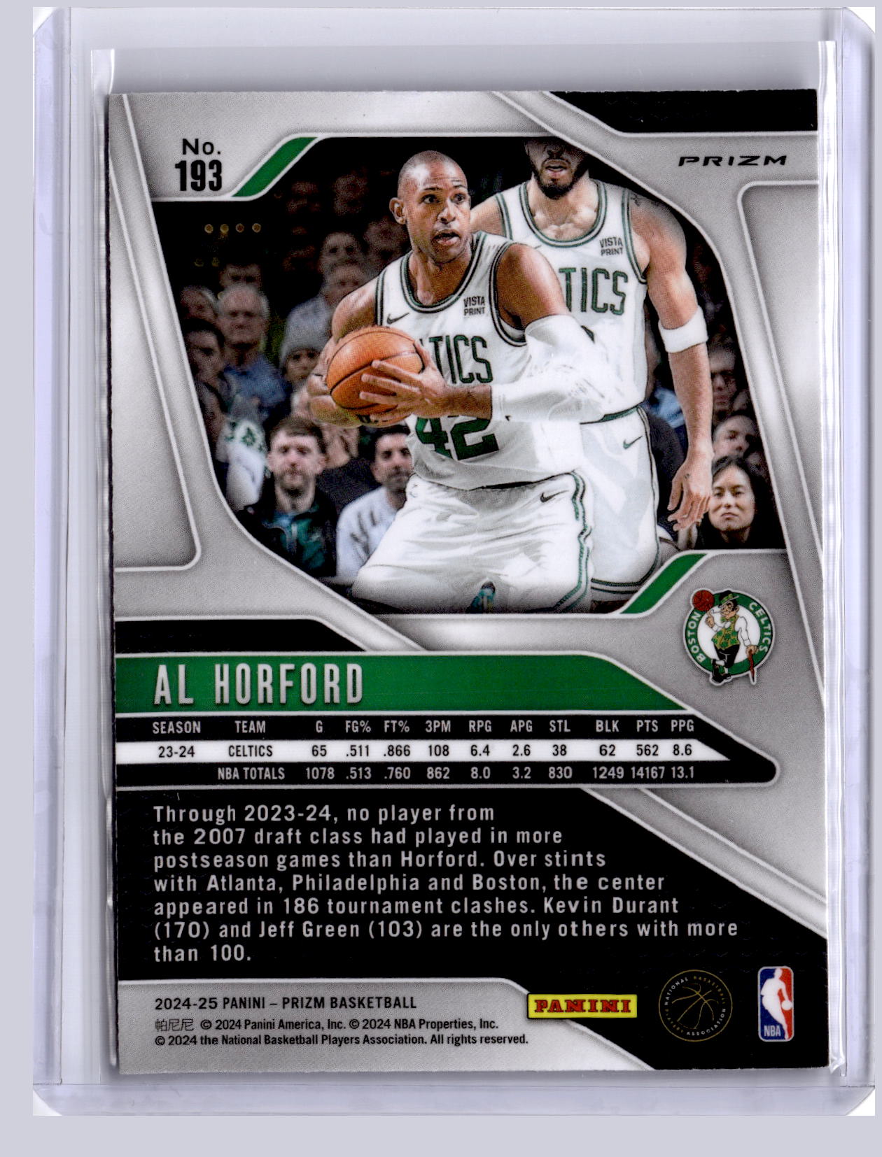 Al Horford 2024 Panini Prizm Silver