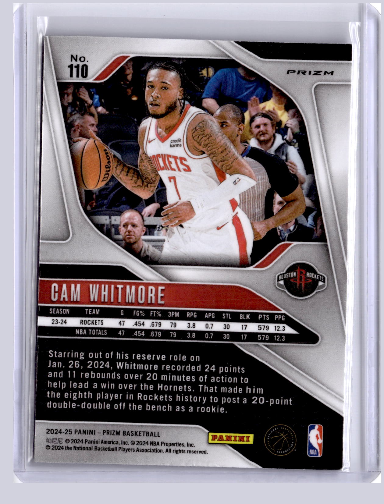 Cam Whitmore 2024 Panini Prizm Silver
