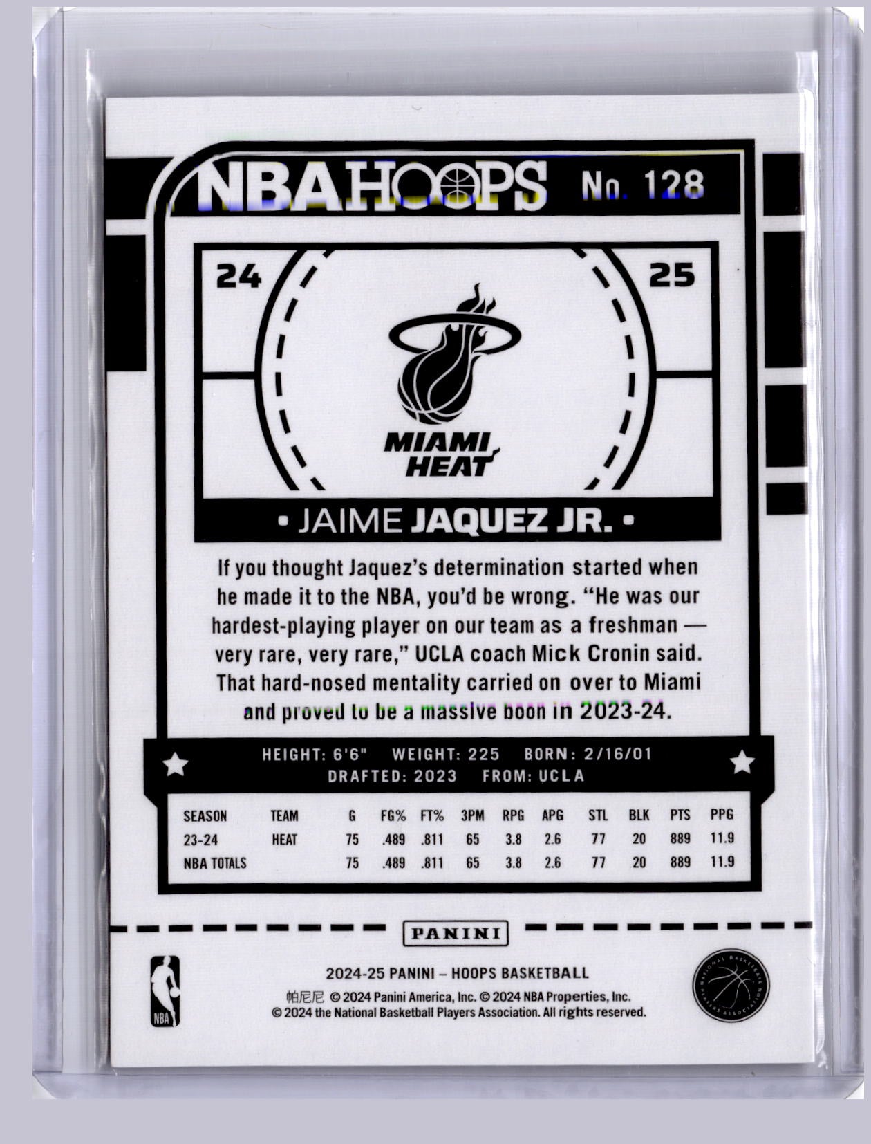 Jaime Jaquez Jr 2024-25 Panini Hoops Silver 83/199