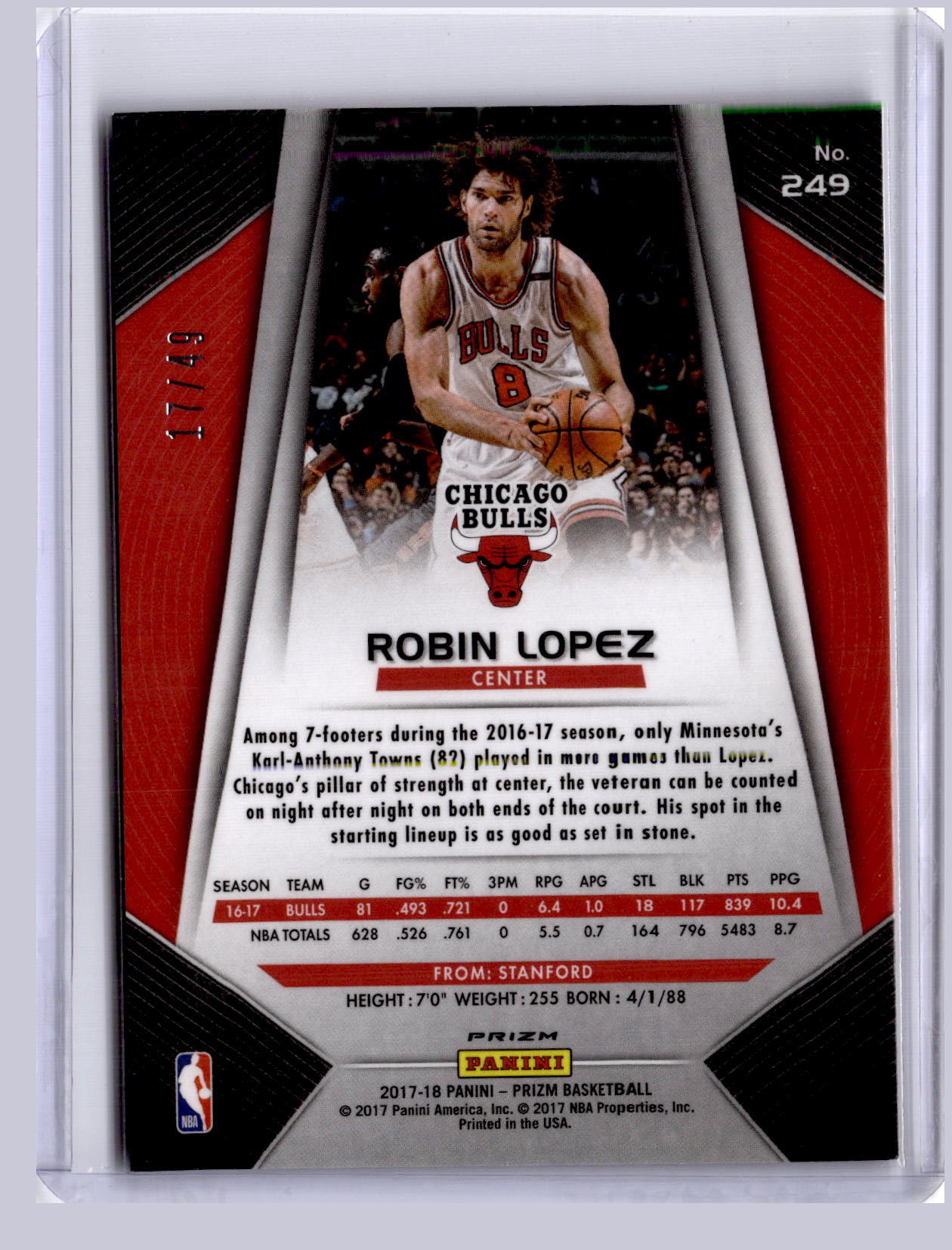 Robin Lopez 2017-18 Panini Prizm Orange 17/49