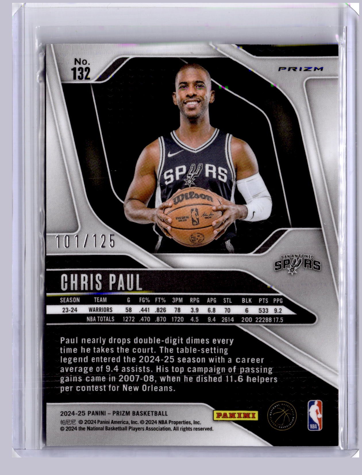 Chris Paul 2024-25 Panini Prizm Blue Ice 101/125