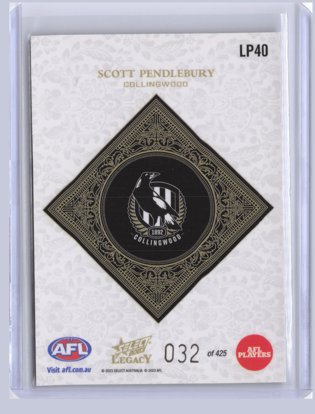 Scott Pendlebury 2023 Select Legacy Plus 32/425