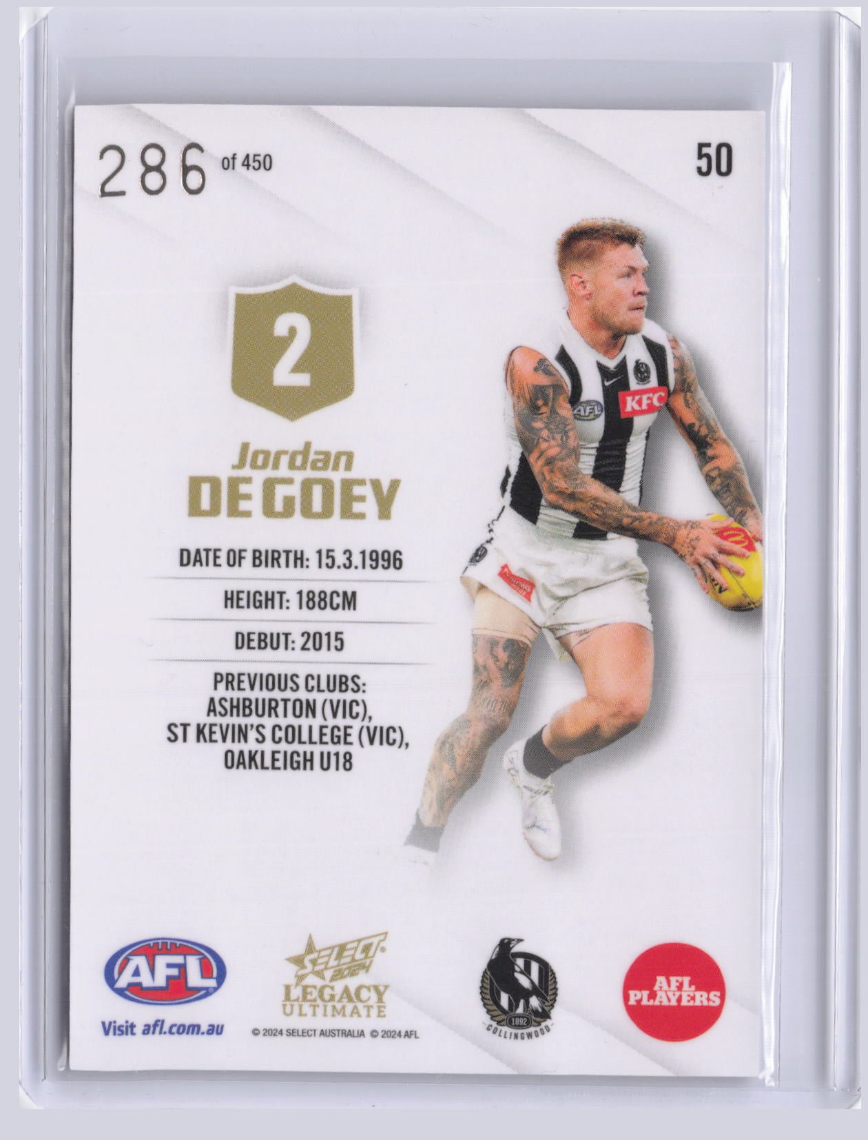 Jordan DeGoey 2024 Select Legacy Ultimate 286/450