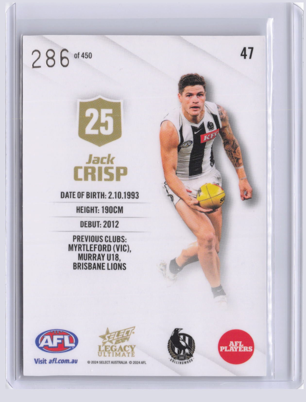 Jack Crisp 2024 Select Legacy Ultimate 286/450