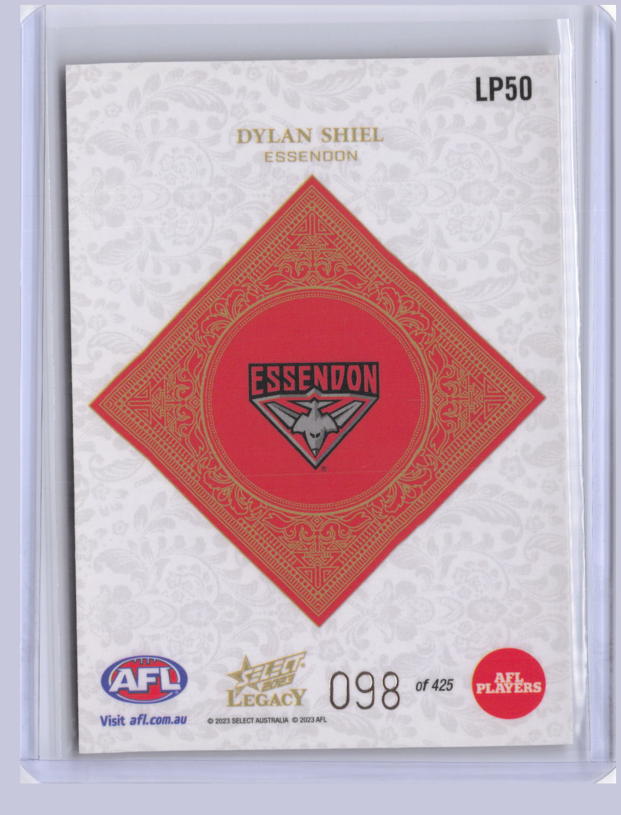 Dylan Shiel 2023 Select Legacy Plus 98/425