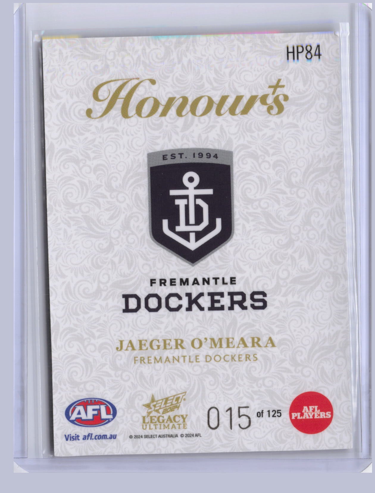 Jaeger O'Meara 2024 Select Legacy Ultimate Honours + 15/125