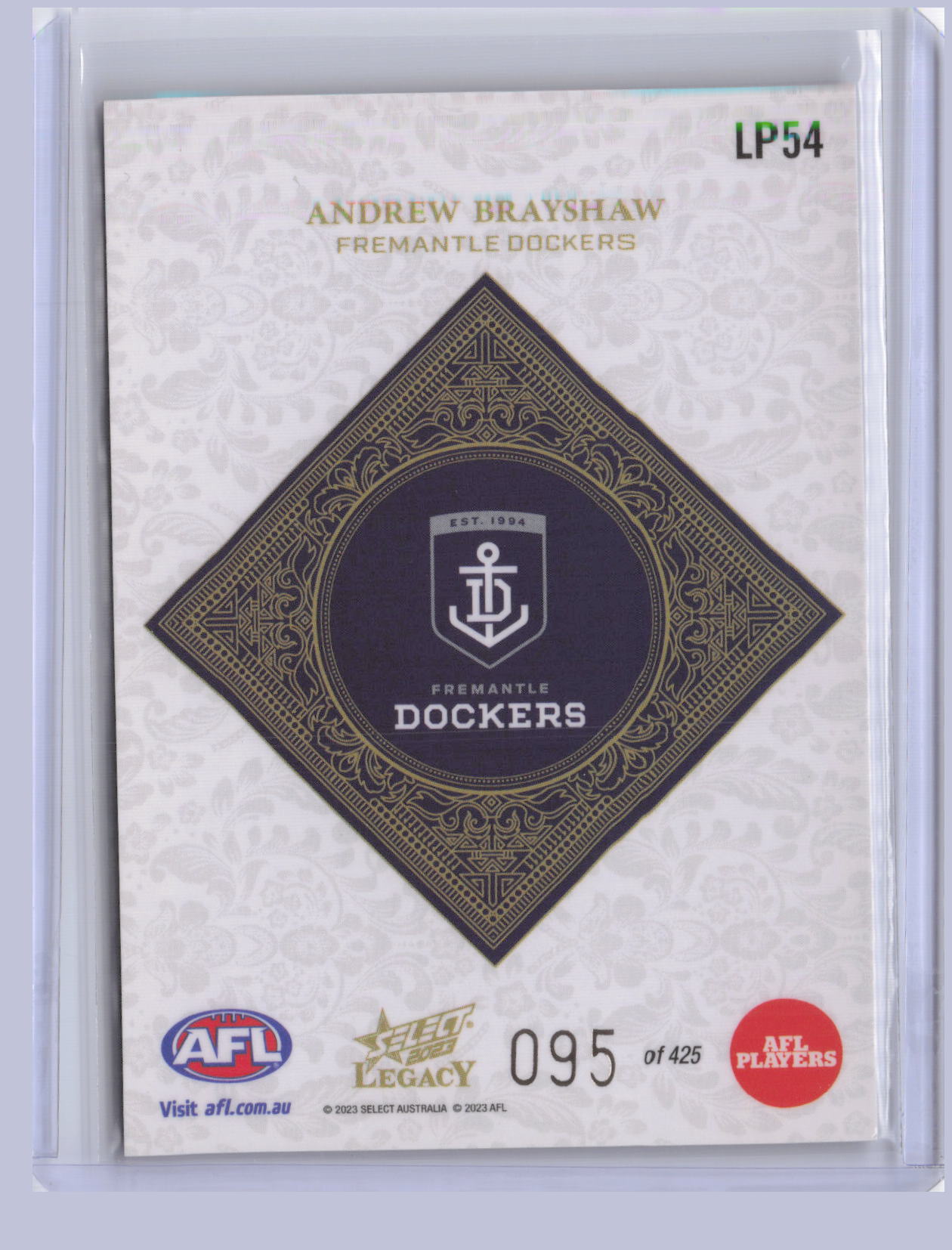 Andrew Brayshaw 2023 Select Legacy Plus 95/425