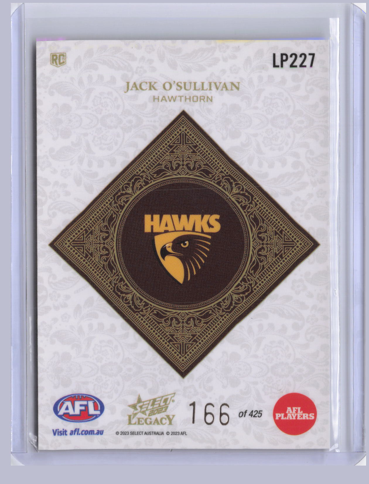 Jack O'Sullivan 2023 Select Legacy Plus RC 166/425