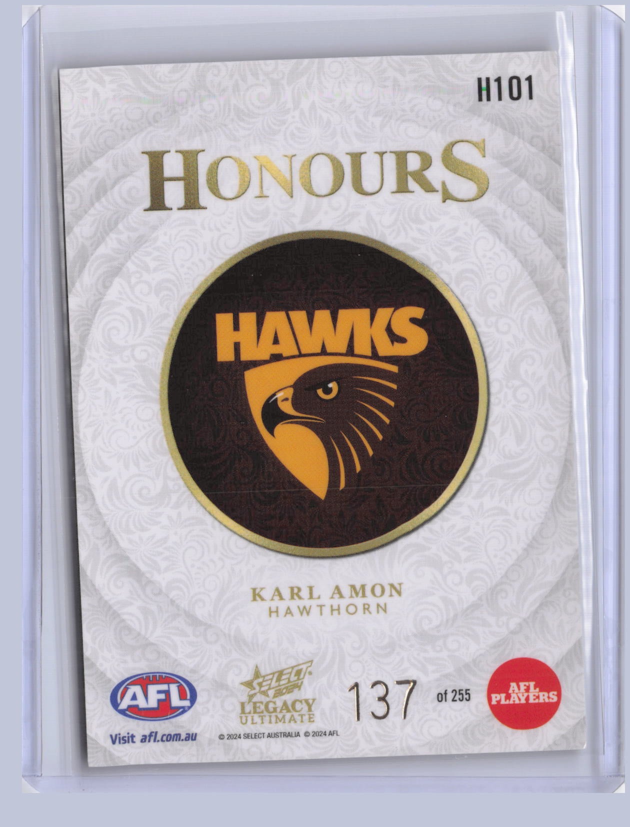 Carl Amon 2024 Select Legacy Ultimate Honours 137/255