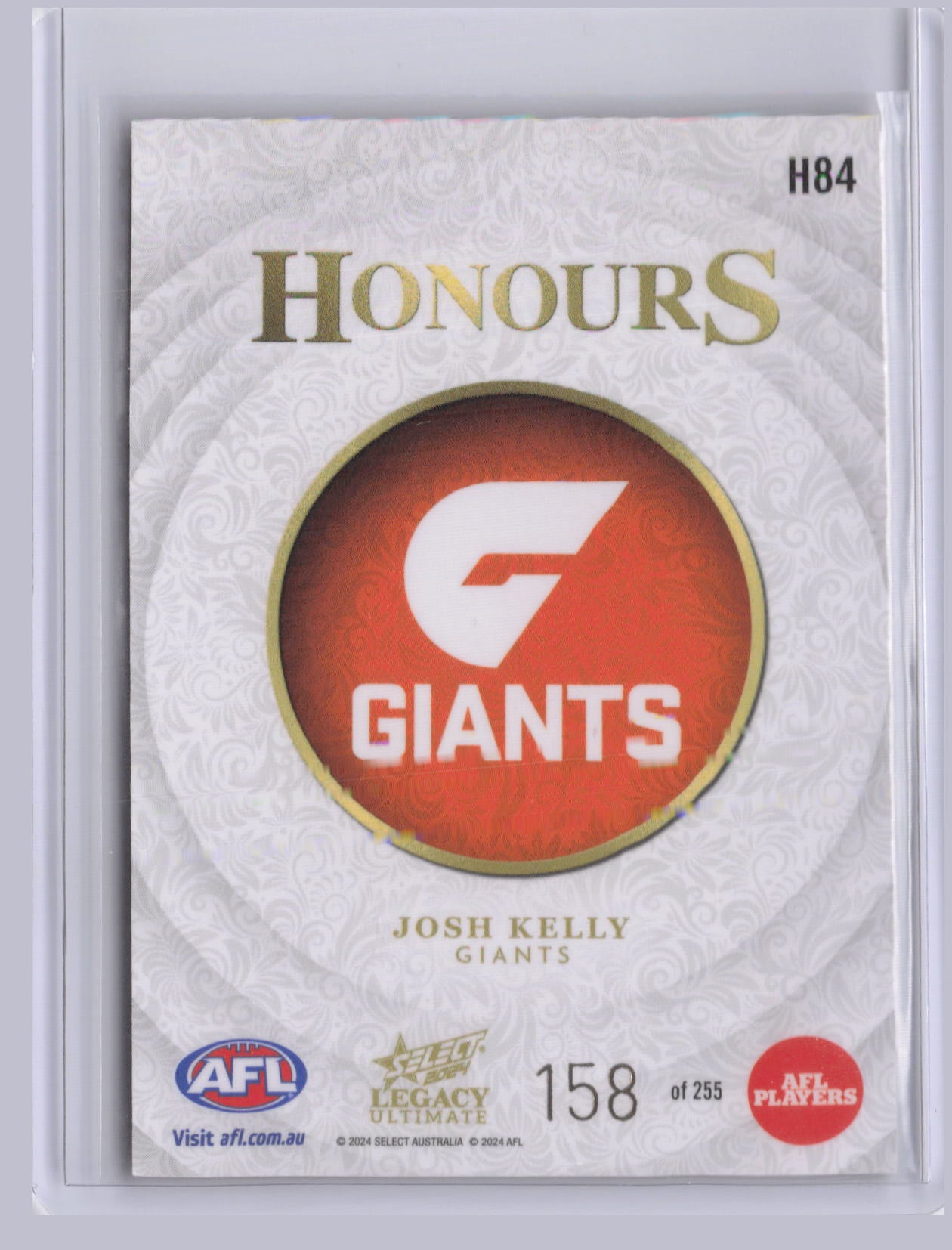 Josh Kelly 2024 Select Legacy Ultimate Honours 158/255