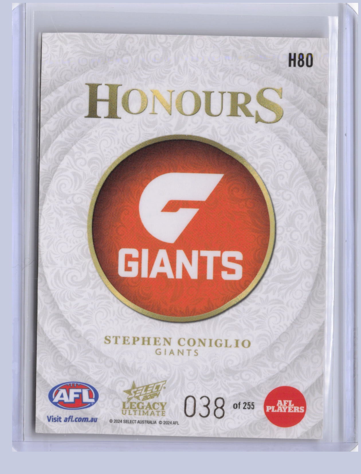Stephen Coniglio 2024 Select Legacy Ultimate Honours 38/255