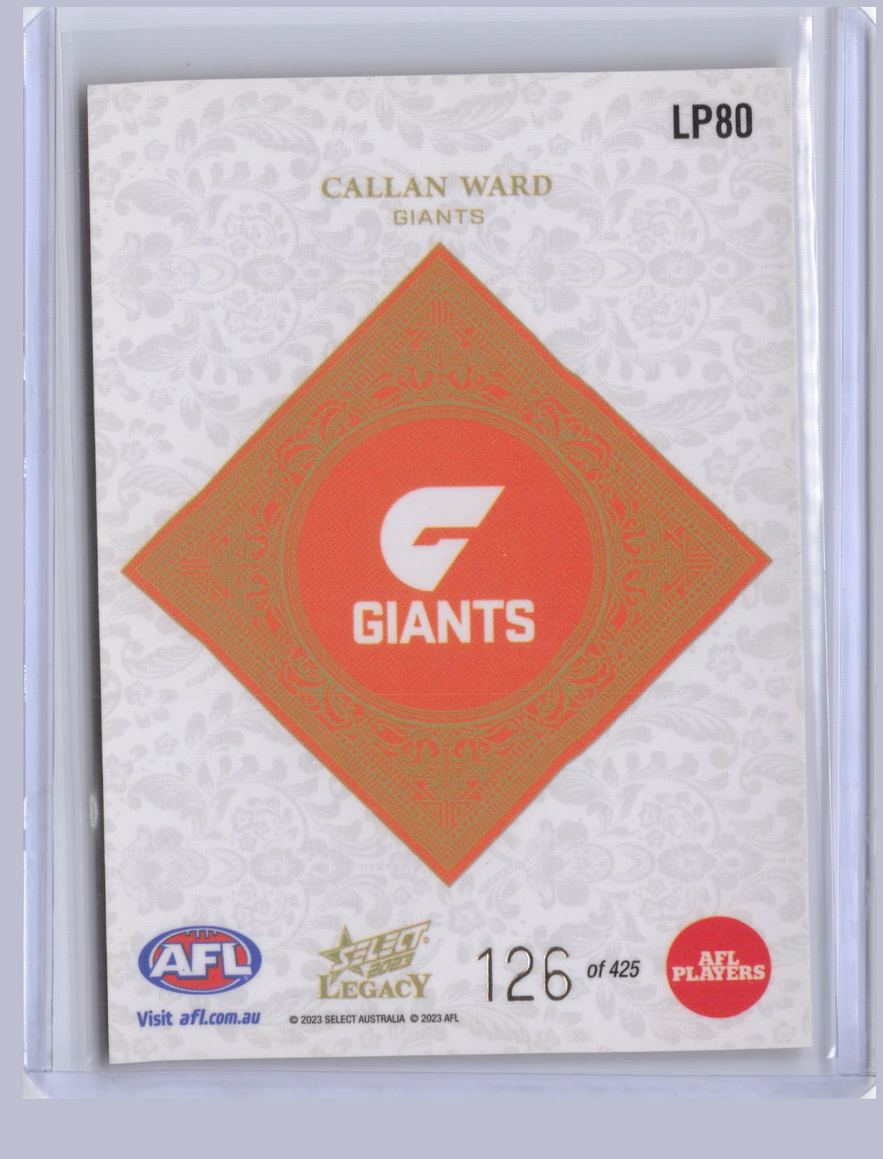 Callan Ward 2023 Select Legacy Plus 126/425
