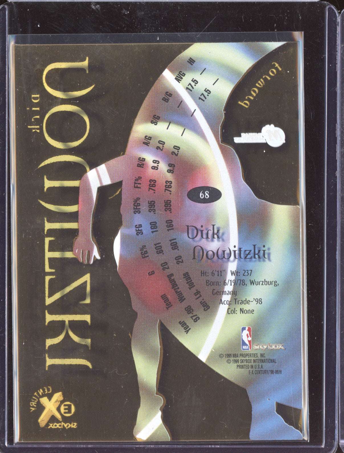 Dirk Nowitzki 1998-99 Skybox E-X Century RC