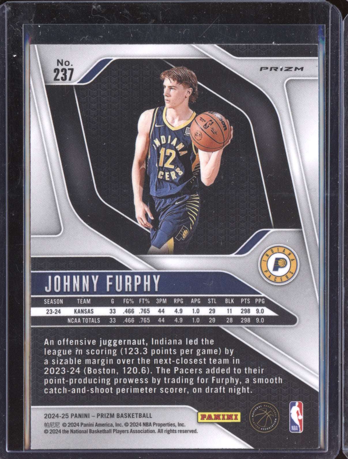 Johnny Furphy 2024-25 Panini Prizm Silver RC