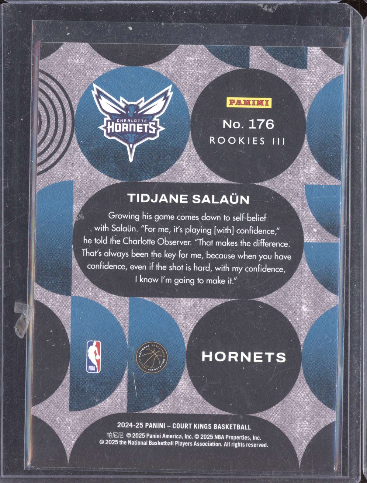 Tidjane Salaun 2024-25 Panini Court Kings Rookies III RC