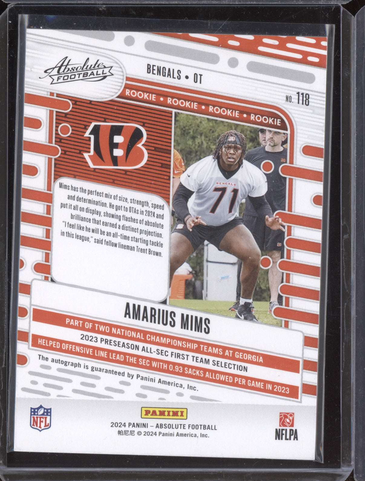 Amarius Mims 2024 Panini Absolute Blue Auto RC 19/50