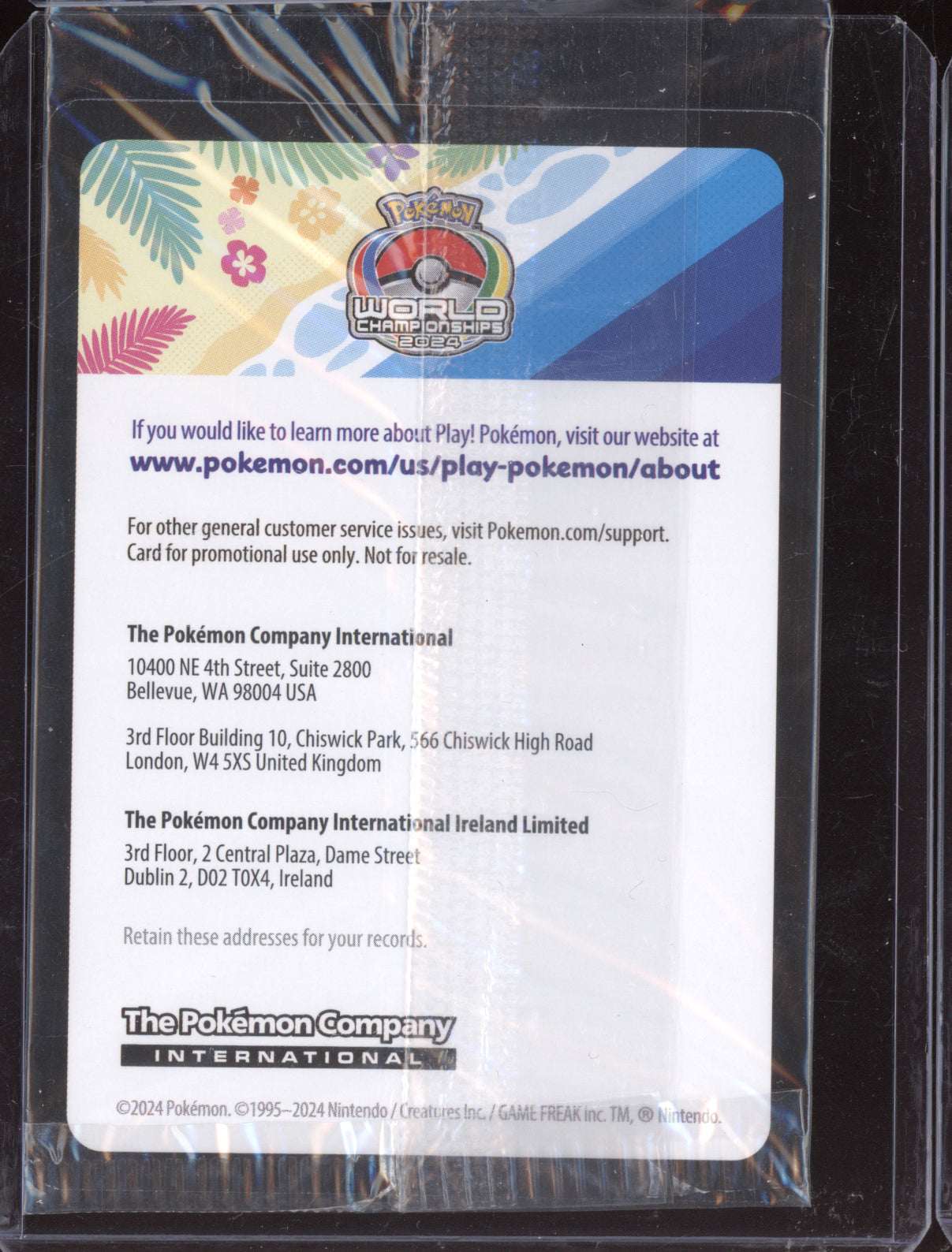Pikachu 2024 Pokemon Scarlet & Violet Promo Sealed World Championships 190