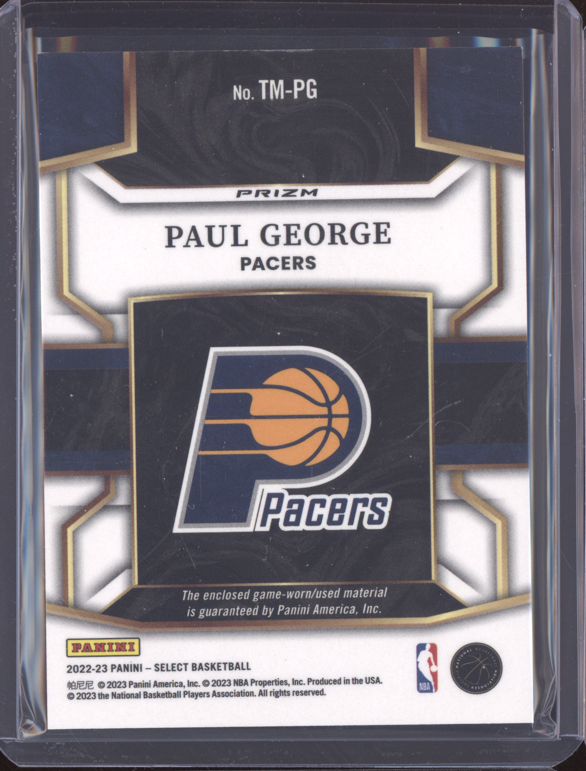 Paul George 2022 Panini Select Throwback Memorabilia Silver