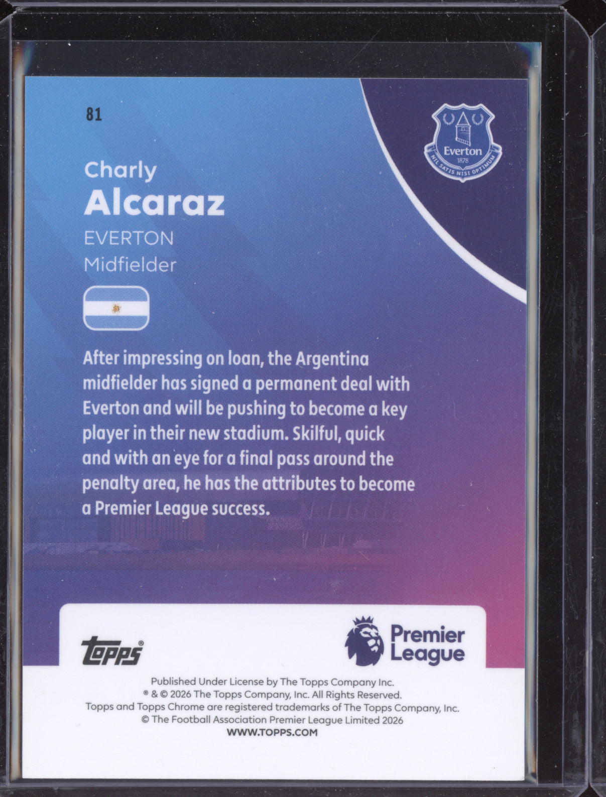 Charly Alcaraz 2025-26 Topps Chrome Premier League Gold Wave 22/50