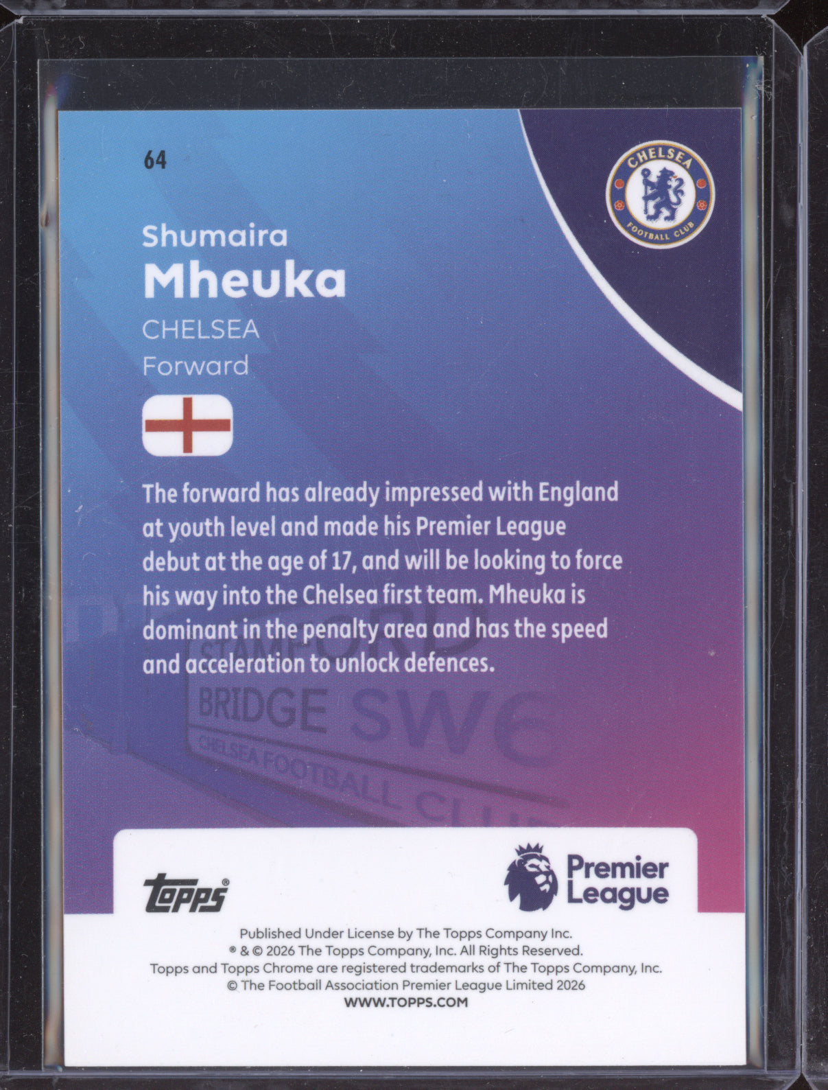 Shumaira Mheuka 2025-26 Topps Chrome Premier League Retrofractor RC 78/92