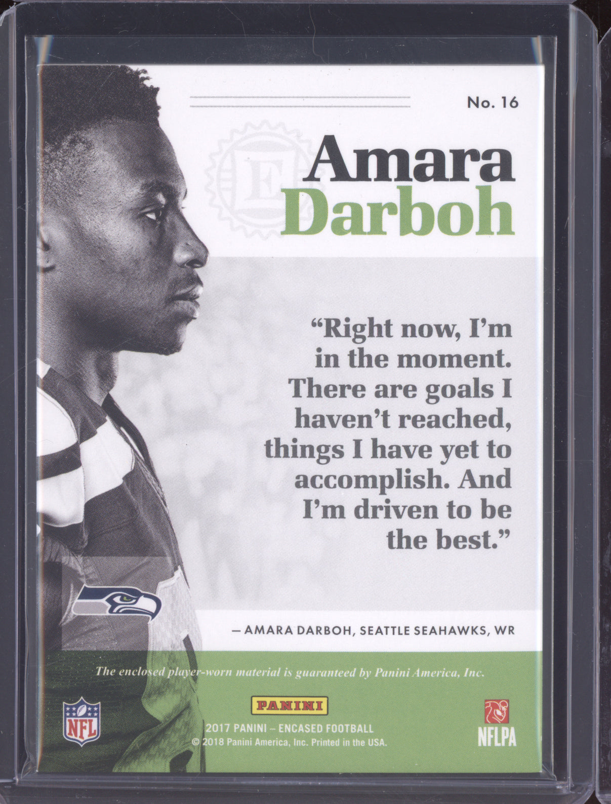 Amara Darboh 2017 Panini Encased Green Rookie Triple Memorabilia RC 1/5