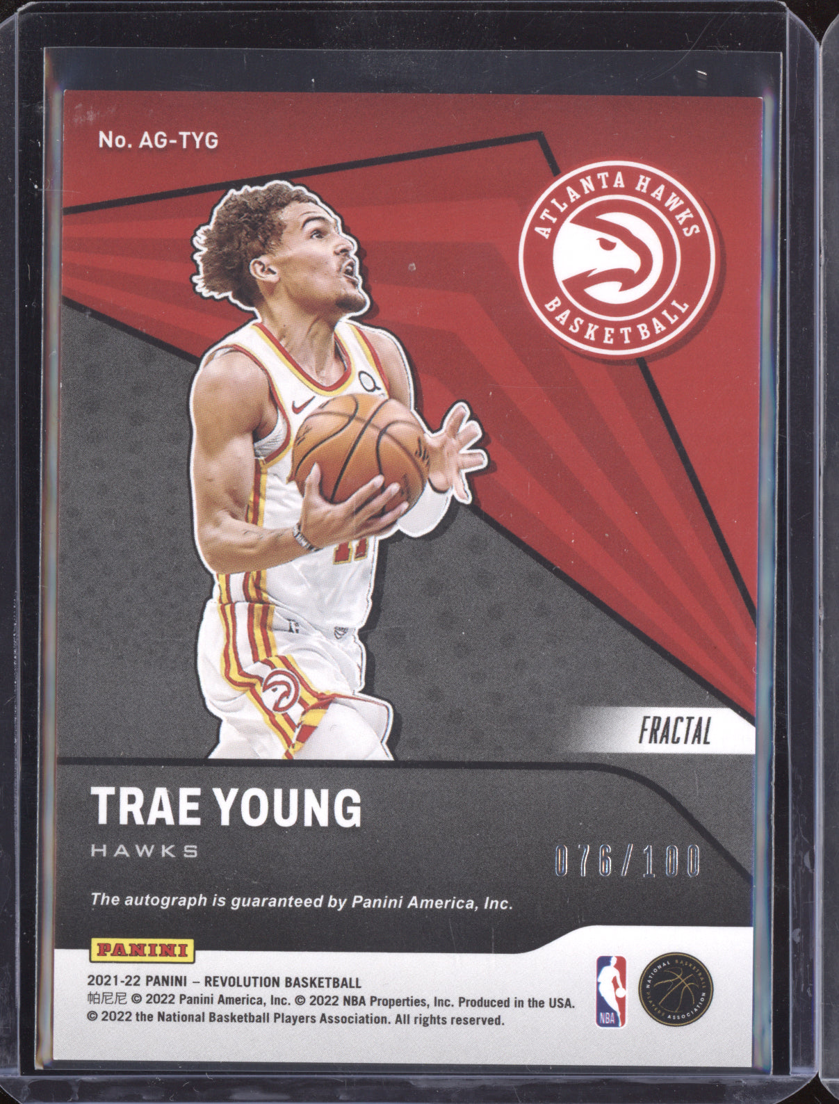 Trae Young 2021-22 Panini Revolution Fractal Autograph 76/100