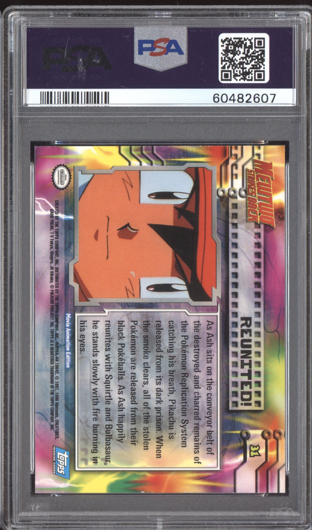 Movie Edition 1999 Pokemon Topps Reunited! #31 PSA 10