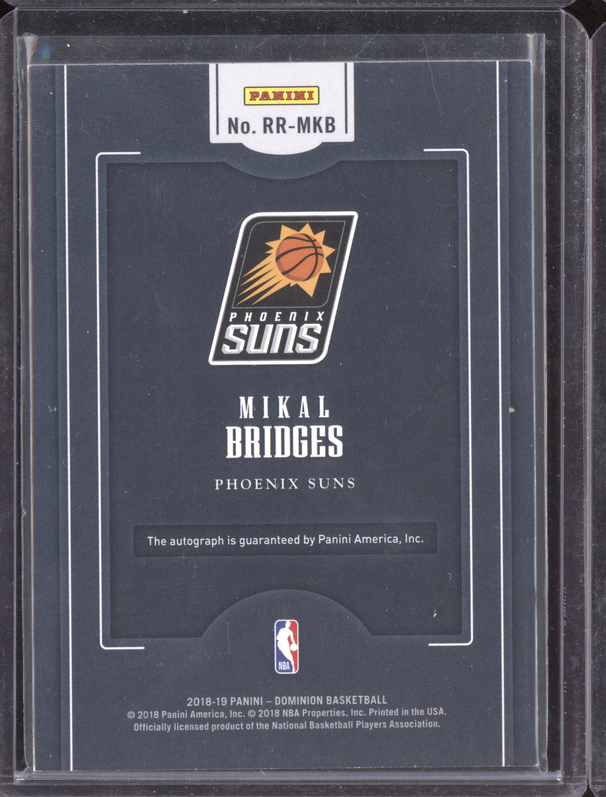 Mikal Bridges 2018 Panini Dominion Regal Rookie Auto RC 28/49