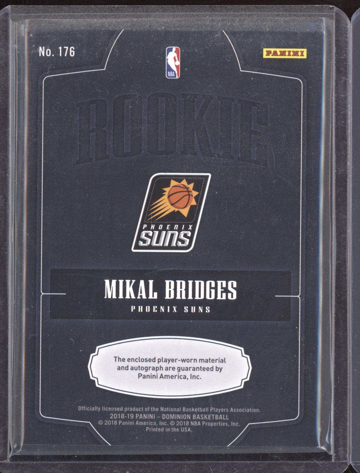 Mikal Bridges 2018 Panini Dominion Patch Auto RC 050/199