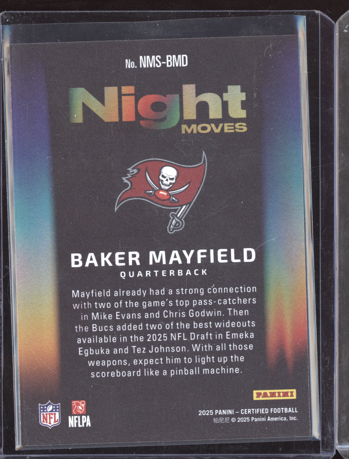 Baker Mayfield 2025 Panini Certified Night Moves