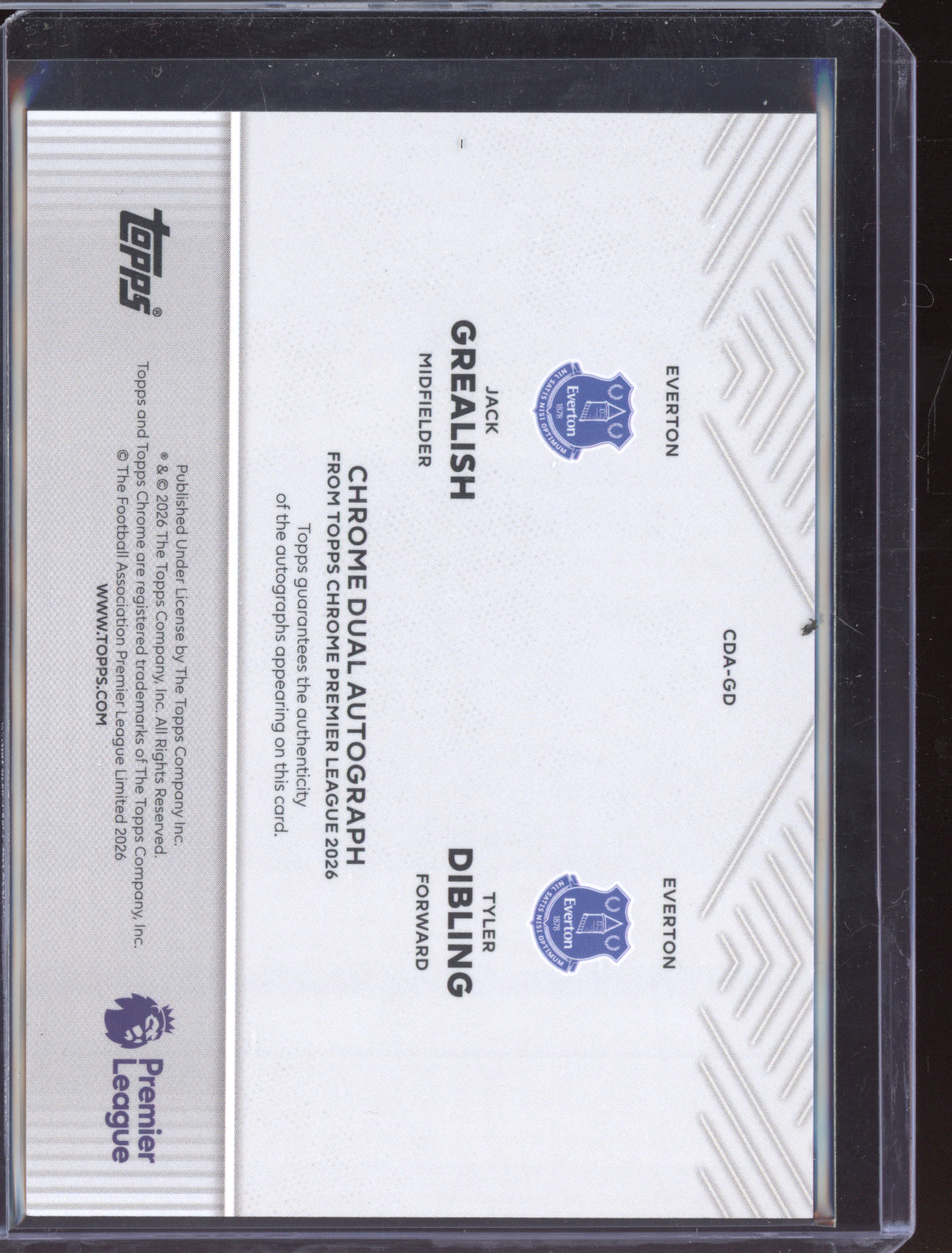 Grealish Dibling 2025-26 Topps Chrome Premier League Chrome Dual Autograph
