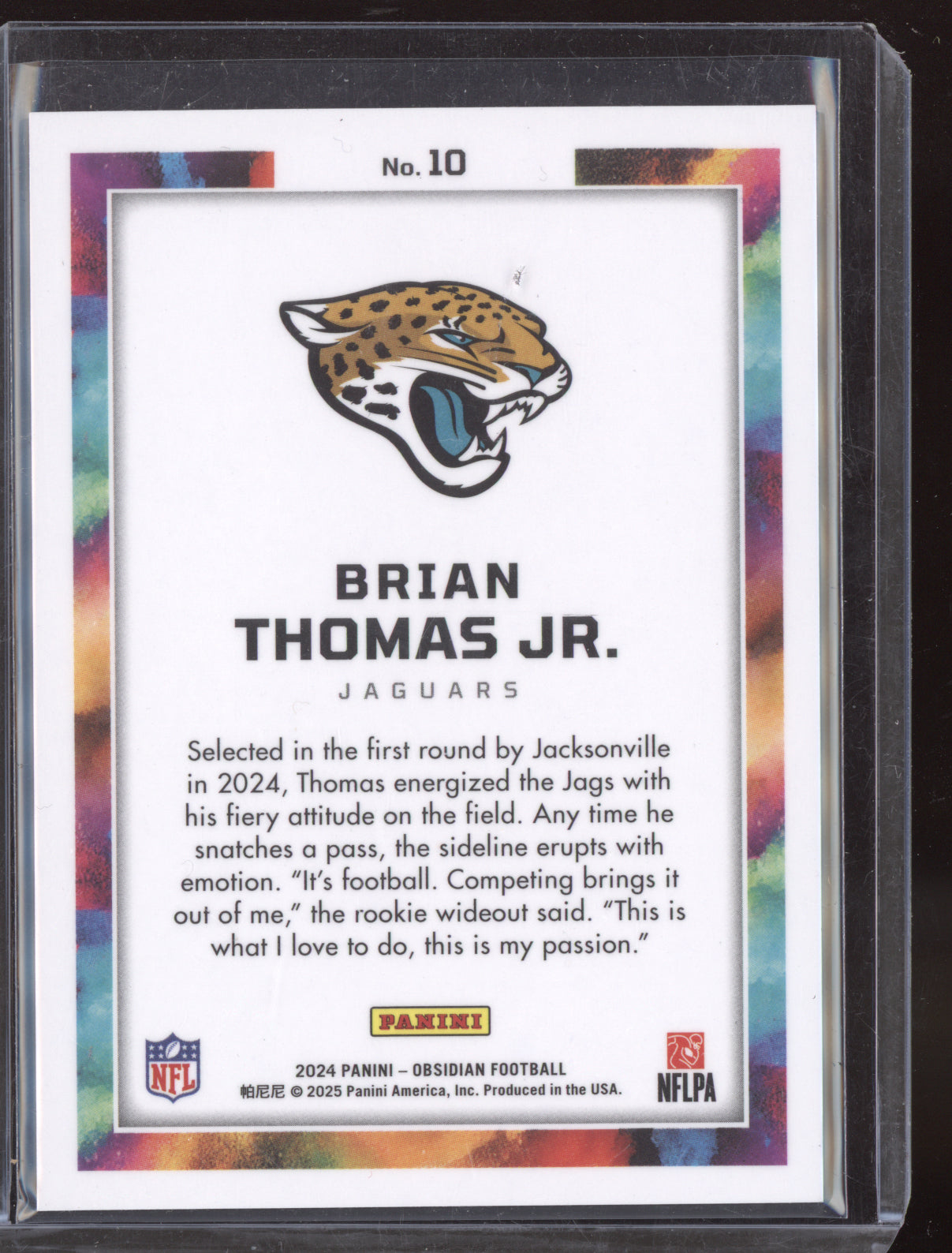 Brian Thomas Jr 2024 Panini Obsidian Black Color Blast RC