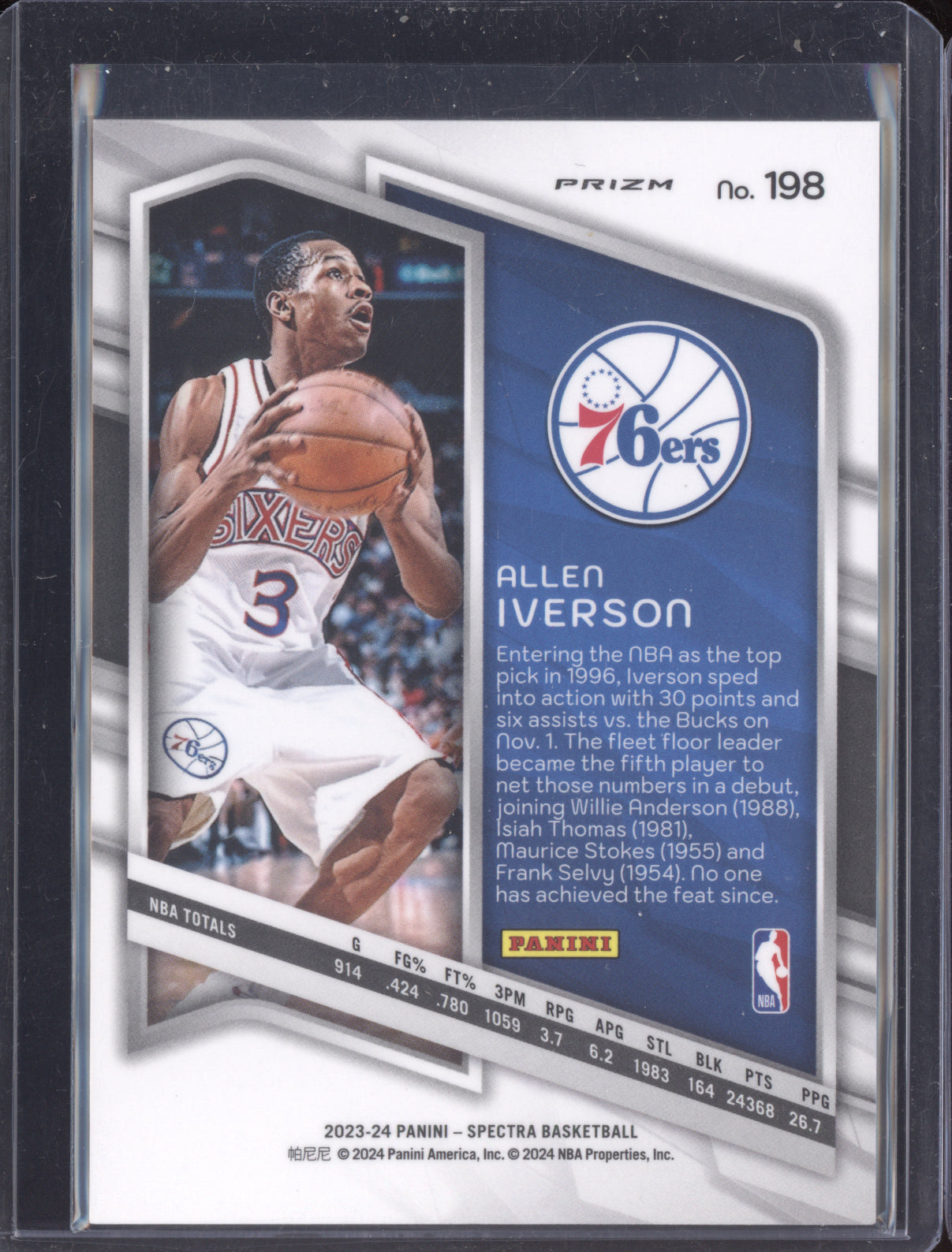 Allen Iverson 2023 Panini Spectra Psychedelic SP