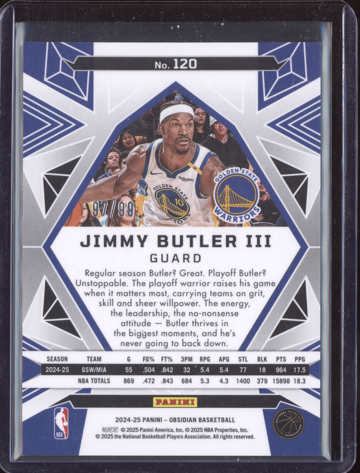 Jimmy Butler III 2024 Panini Obsidian Bronze 97/99