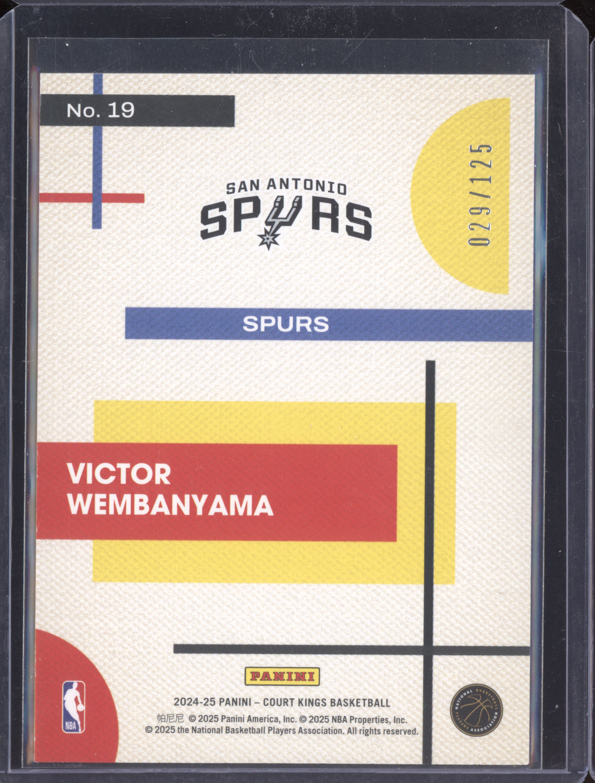 Victor Wembanyama 2024 Panini Court Kings Modern Strokes Burgundy 029/125