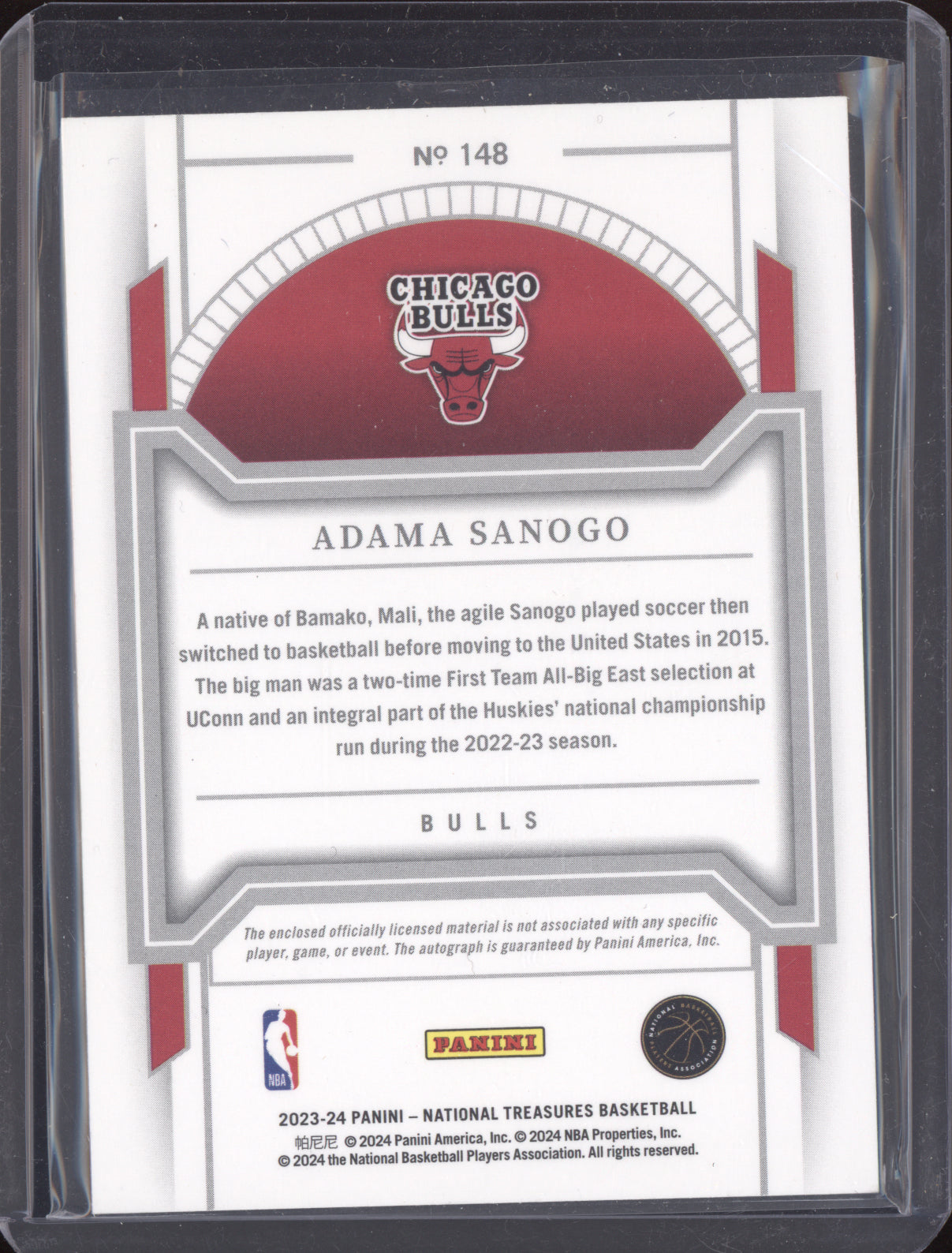 Adama Sanogo 2023 Panini National Treasures Bronze RPA RC 17/49