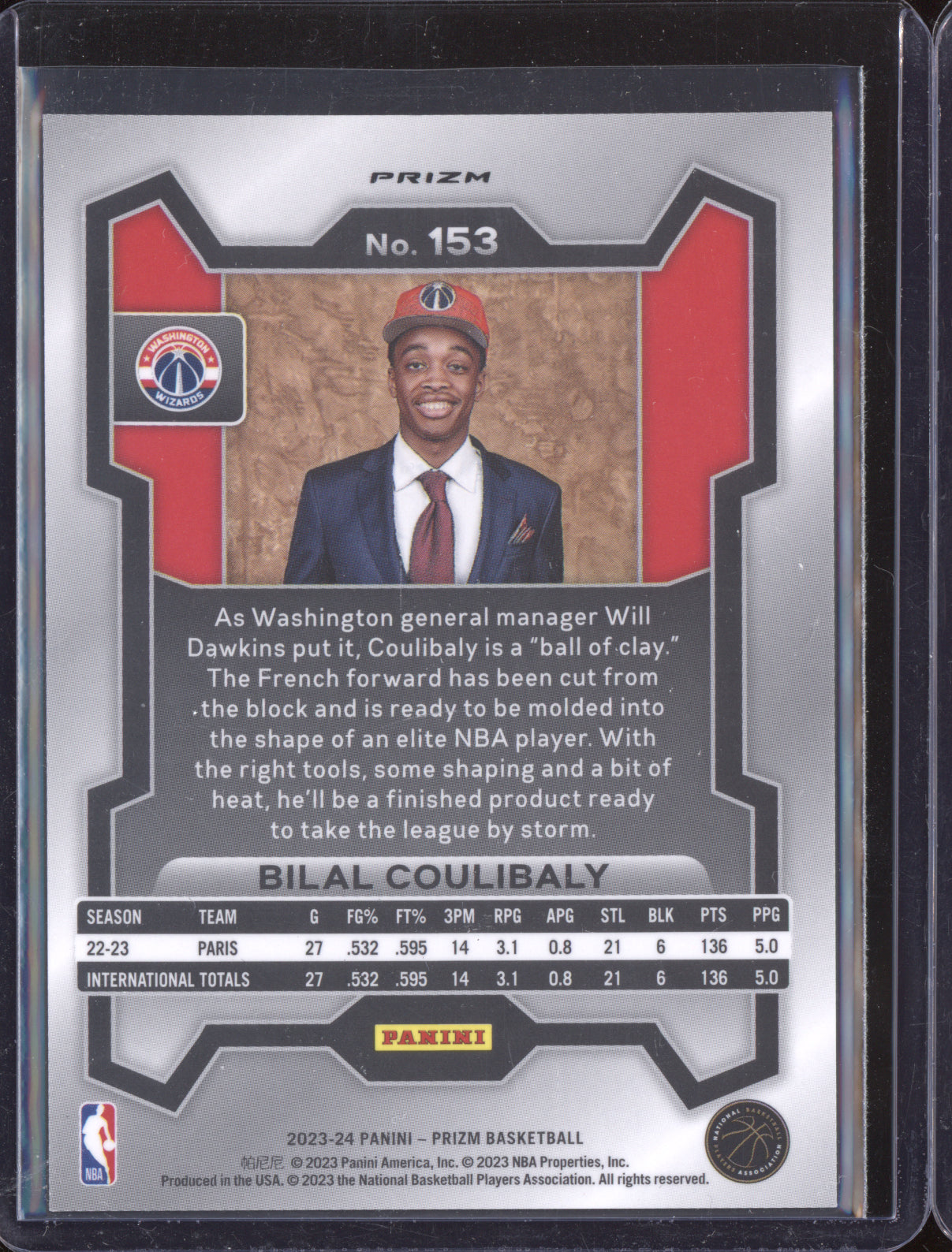 Bilal Coulibaly 2023-24 Panini Prizm Variation Fast Break RC