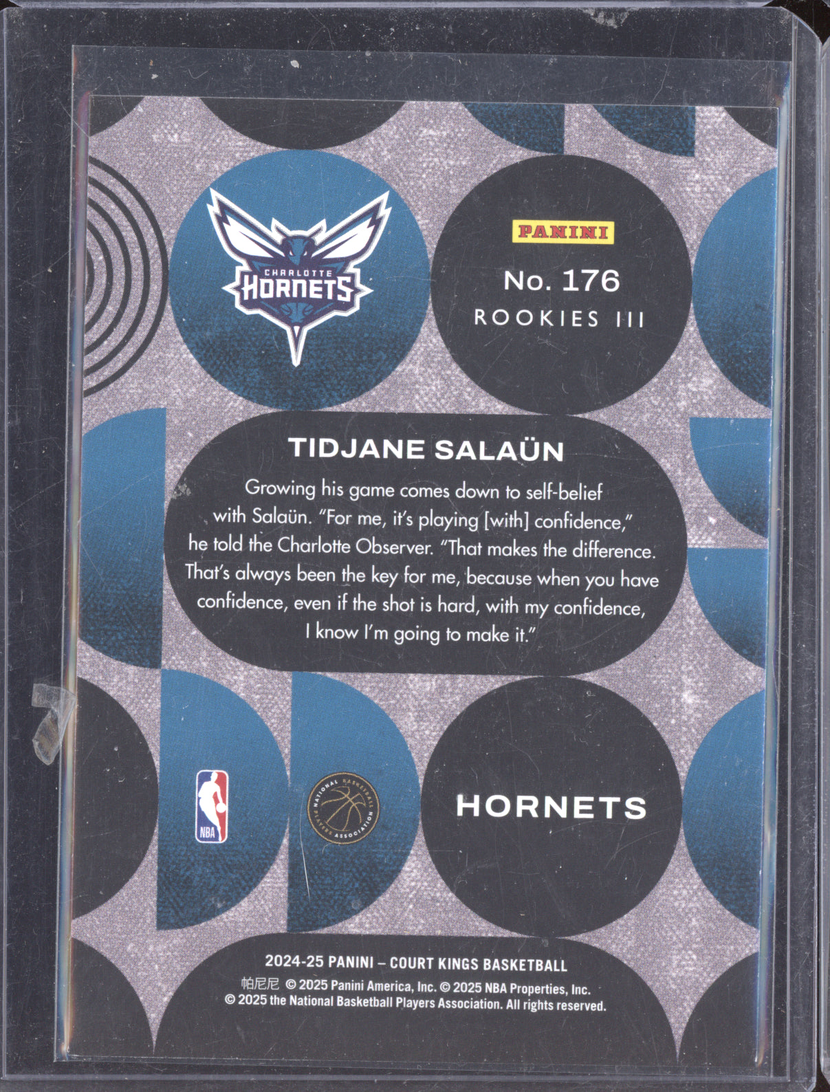 Tidjane Salaun 2024-25 Panini Court Kings Rookies III RC