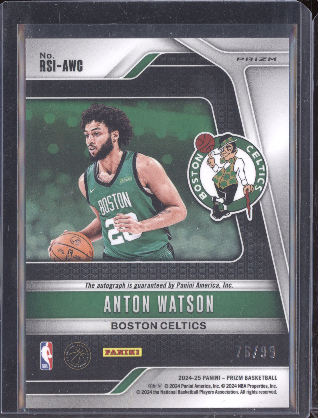 Anton Watson 2024-25 Panini Prizm Red Auto RC 76/99