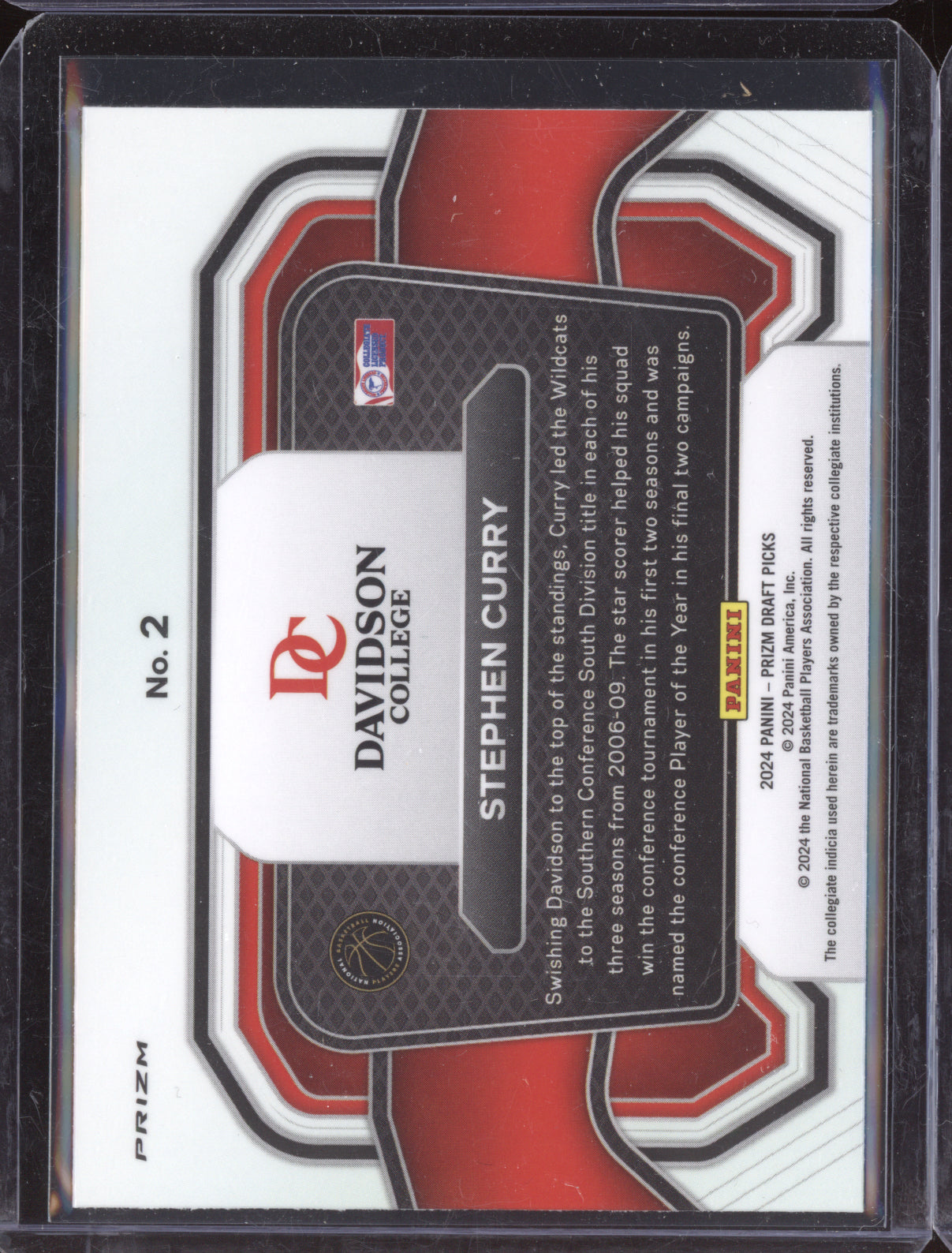 Stephen Curry 2024 Panini Prizm Draft Campus Legends Ruby Wave