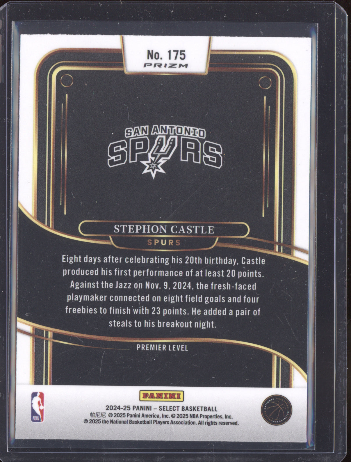 Stephon Castle 2024-25 Panini Select Silver RC