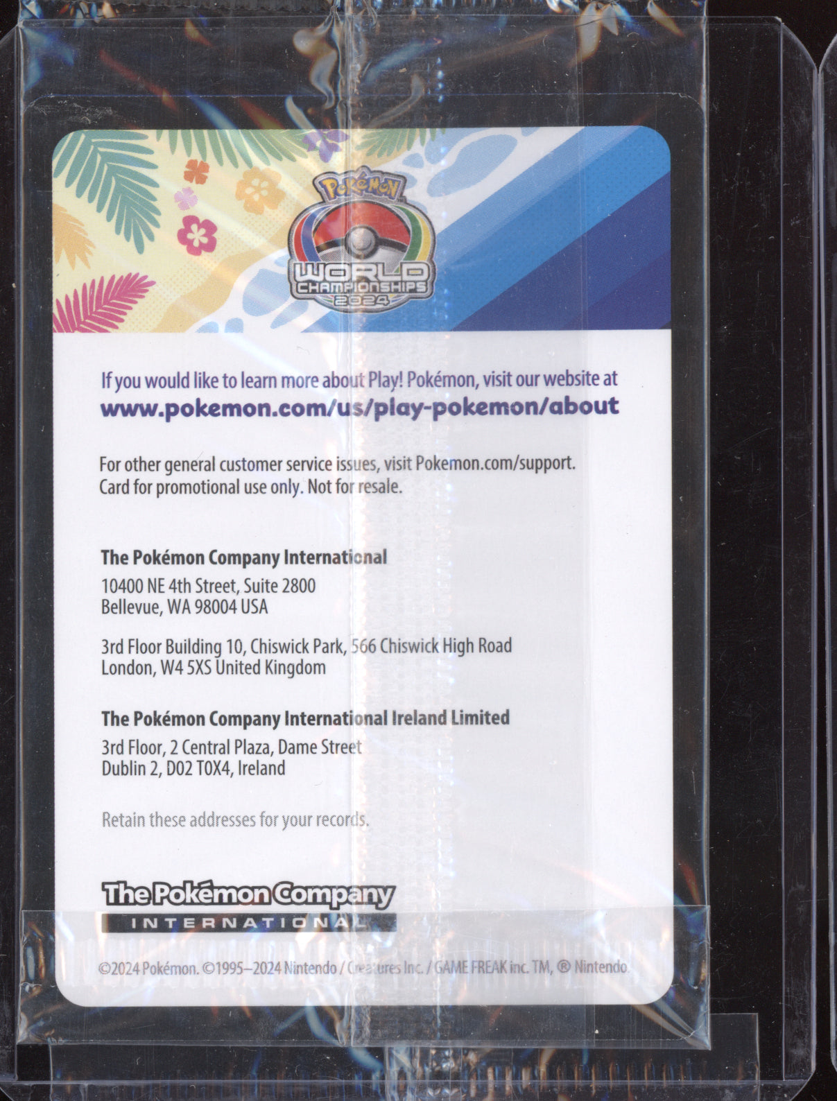 Pikachu 2024 Pokemon Scarlet & Violet Promo Sealed World Championships 190