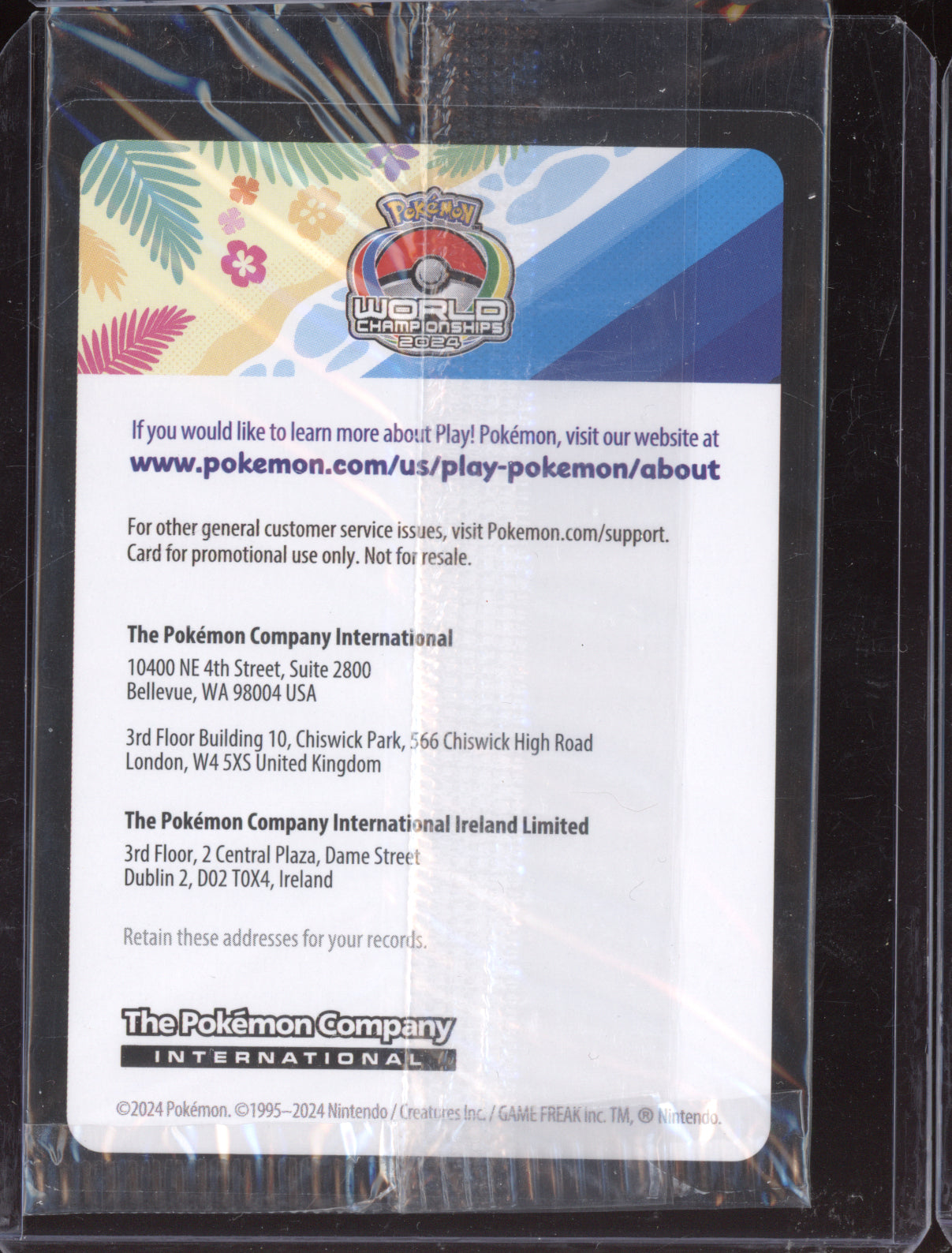 Pikachu 2024 Pokemon Scarlet & Violet Promo Sealed World Championships 190