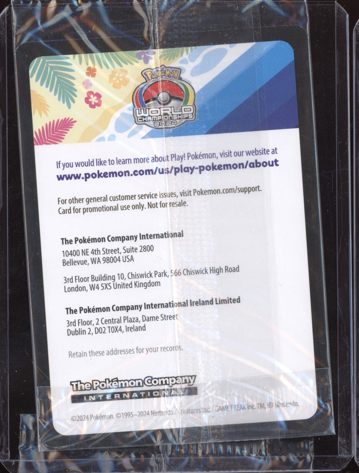 Pikachu 2024 Pokemon Scarlet & Violet Promo Sealed World Championships 190