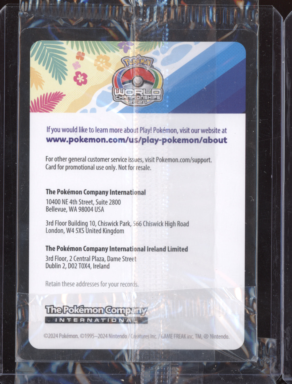 Pikachu 2024 Pokemon Scarlet & Violet Promo Sealed World Championships 190