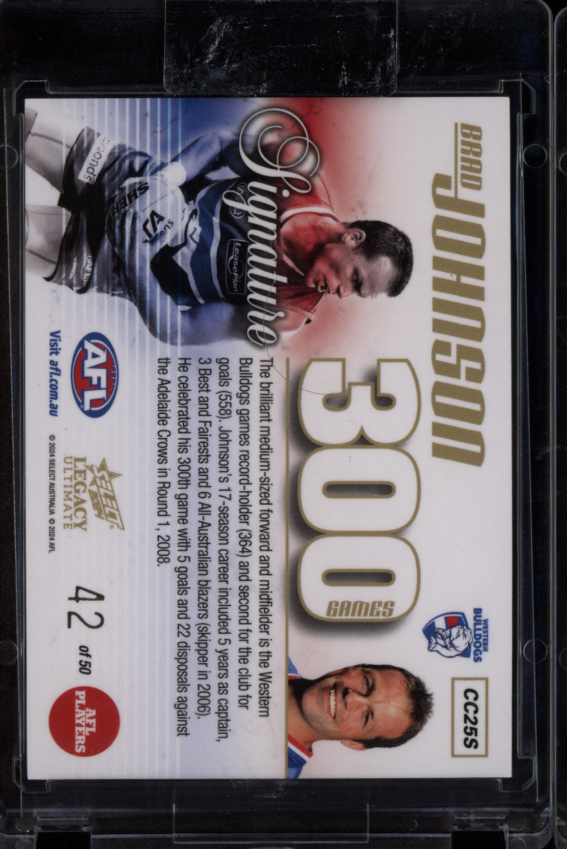 Brad Johnson 2024 Select Legacy Ultimate 300 Game Signature 42/50