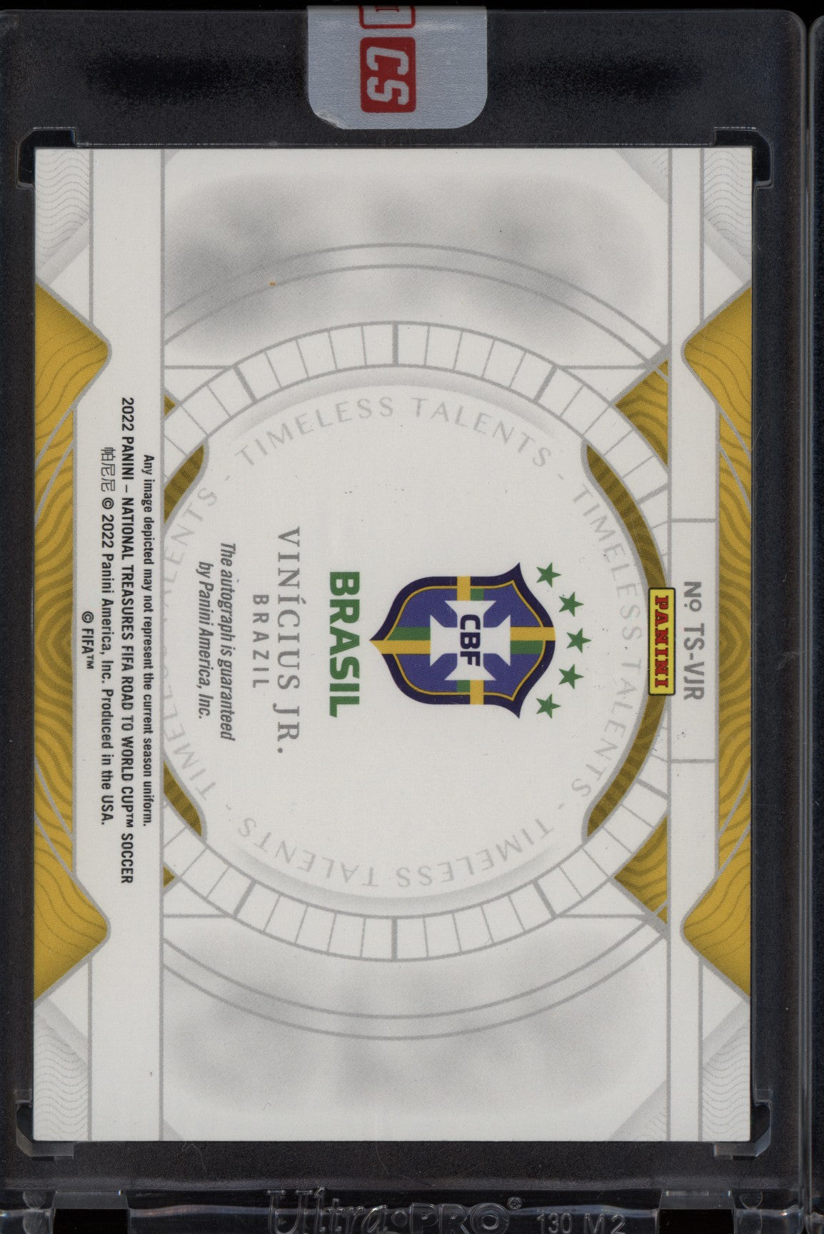 Vinicius Jr 2022 Panini National Treasures Timeless Talents Auto Sapphire /49